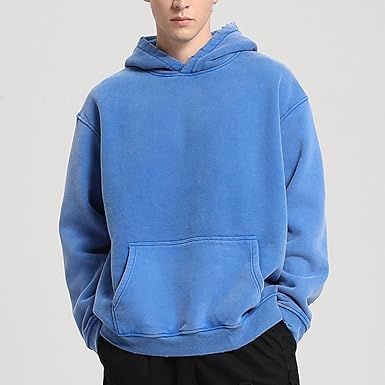 FAIABLE Mens Hoodies Oversized Unisex Acid Wash Hoodie Heavyweight Fleece Vintage Cotton Sweatshirt Men Women Streetwear