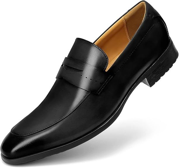 Men's Slip on Oxford Dress Shoes Classic Handmade Calfskin Manufacturing More Compact, Choose The Right Size to Modify The Foot Shape