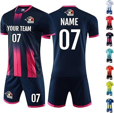 Personalized Soccer Jerseys Kit – Custom Name, Number & Logo Printing, For Kids, Youth & Adult