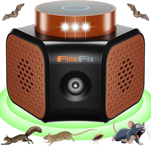 FineFix 360 Plug in Mouse Deterrent Ultrasonic Pest Repeller 4-Modes Best Thing to get rid of mice Repellent Indoor Mouseblocker for House Attic Garage Warehouse Rvs repelente ultrasonico de plagas