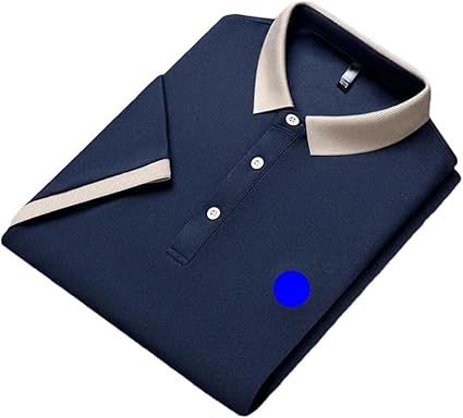 Breathable Men's Polo Shirt Solid Color Splicing Short Sleeve Running Quick Dry Mesh Fabric Moisture-Wicking Comfortable Top