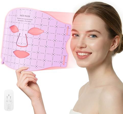 Red Light Therapy Face Mask, LED Light Therapy Mask FDA Cleared - 660nm & 850nm for Wrinkles, Collagen & Acne I Adjustable Fit for All Skin Tones I Clinically-Backed 10-Min Daily Sessions