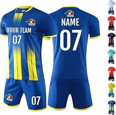 Personalized Soccer Jerseys Kit – Custom Name, Number & Logo Printing, For Kids, Youth & Adult