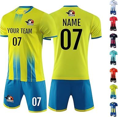 Personalized Soccer Jerseys Kit – Custom Name, Number & Logo Printing, For Kids, Youth & Adult