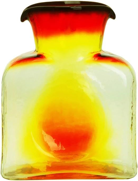 BLENKO Glass Co. 384 Water Bottle in Tangerine - Hand Blown Glass Water Pitcher/Carafe/Vase - Unique Handcrafted Kitchen Decor, 36 oz.