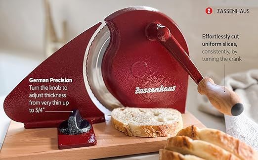 Zassenhaus Original Classic Adjustable Bread Slicer for Uniform Slices - Bread Slicer for Homemade Bread - 18/8 Stainless Steel Blade Sourdough Cutter - Black, 11.75" x 8"