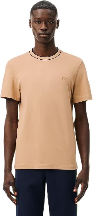 Lacoste Men's Stretch Piqué Stripe Collar T-Shirt