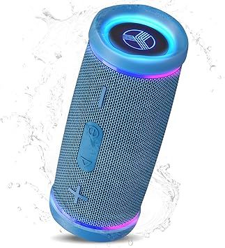 TREBLAB HD77 – Waterproof Bluetooth Speaker, 25W Loud 360° Sound, Deep Bass, IPX7, TWS Pairing, RGB Lights, 20H Battery, Portable Wireless Speaker for Outdoor, Beach, Camping, Party, Travel