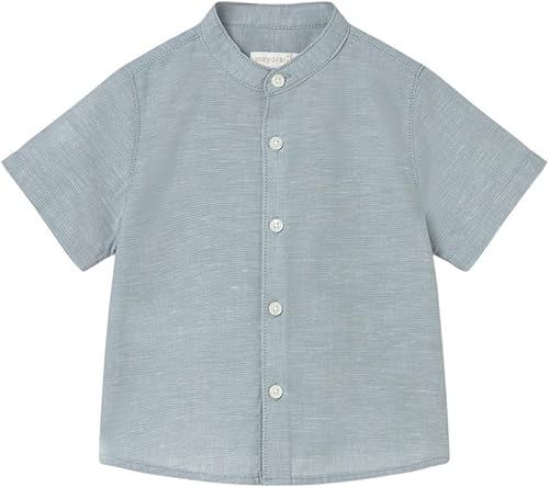 Mayoral S/s Linen Mao Shirt for Baby-Boys Jade