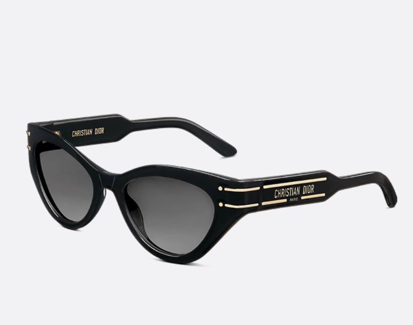 DiorSignature B7I แว่นกันแดดทรงผีเสื้อสีดํา