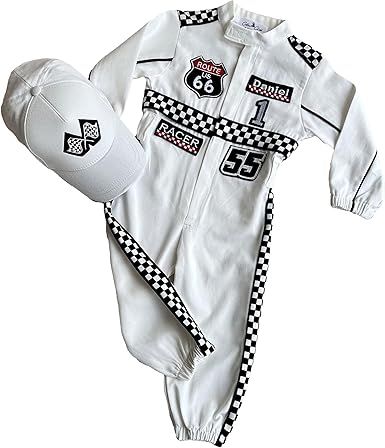Handmade Race Car Driver Costume for Toddlers - Halloween Costume, Boys Racing Outfit, Toddler Racer Suit