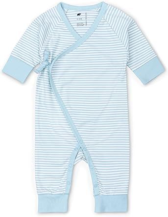 monica + andy Kimono Tie Long Sleeve One Piece, 100% Organic Baby Clothes for Girls & Boys, Preemie, Newborn & Infant