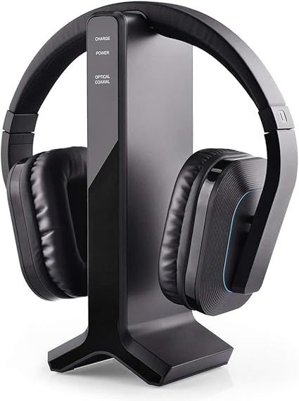 Avantree HT280 Wireless Headphones for TV Watching with 2.4G RF Transmitter Charging Dock, Digital Optical System, High Volume Headset Ideal for Seniors, 100ft Range, No Audio Delay, Plug and Play