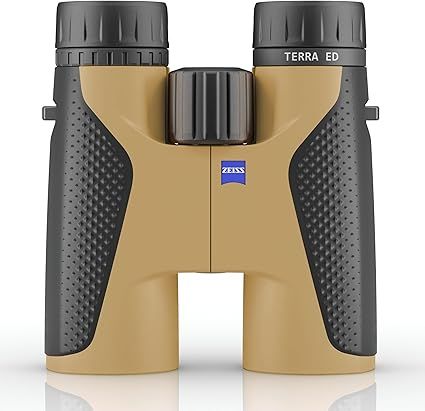 ZEISS Terra ED Binoculars 10x42 Waterproof, Fogproof, Easy Focus High Powered Compact Binoculars with Coated Glass for Low Light Vision for Bird Watching, Hunting, Sightseeing, Travel, Black-Sand