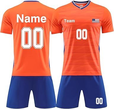 Personalized Soccer Team Uniform for Adult Kid Custom Soccer Jersey and Shorts with Name Number Logo