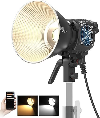 ZHIYUN MOLUS B100 100W COB LED Video Light [Official] 2700K-6500K CRI 96+ TLCI 96+ 20600 Lux/1M App Control 13 Scene Effects Bowens Mount Silent Continuous Output Lighting for Photography Studio Light