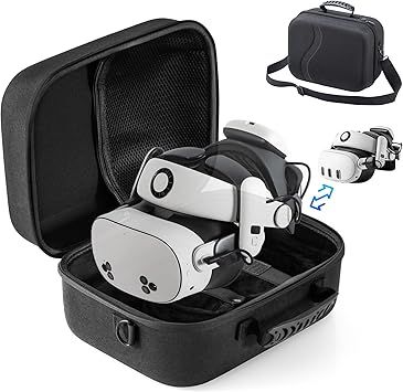 STARTRC GAMES Large Carrying Case for Meta Quest 3/Quest 3S, Hard Travel Case for BOBOVR S3 Pro/Kiwi Design Battery Head Strap and Other Accessories, Storage Case and Soft Lining for Quest 3S
