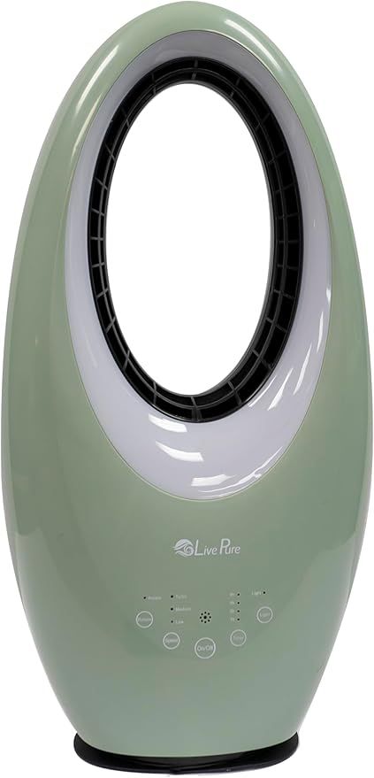 LivePure Bladeless Auto-Duster, Oscillating Fan w/Filter, Air Circulator, Sage