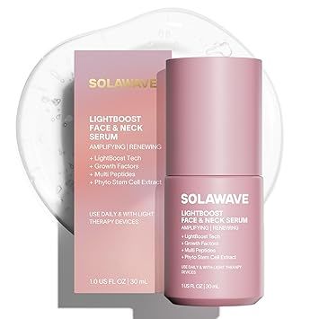 Solawave LightBoost Red Light Therapy Serum for Face & Neck | Enhances Beauty Wand & Microcurrent Devices | Boosts Collagen & Hydration for Radiant Skin, Reduces Appearance of Wrinkles & Fine Lines