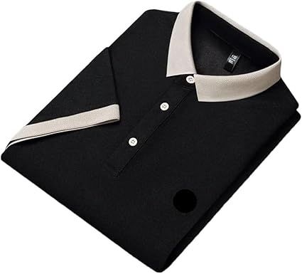 Breathable Men's Polo Shirt Solid Color Splicing Short Sleeve Running Quick Dry Mesh Fabric Moisture-Wicking Comfortable Top