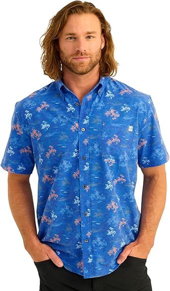 HUK Mens Kona Short Sleeve Shirt | Performance Button Down