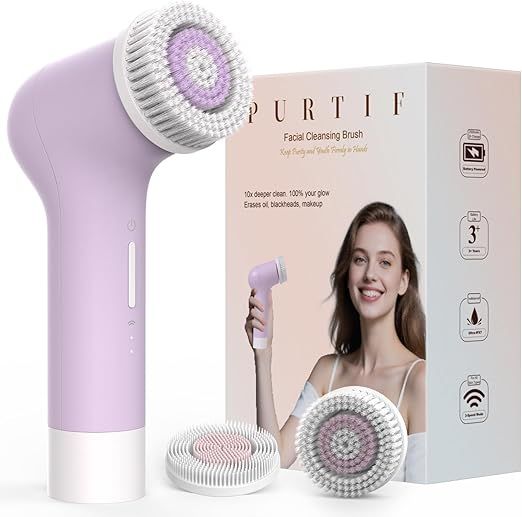 Electric Facial Cleansing Brush,Rechargeable Silicone Face Scrubber exfoliator,Face Wash Machine,3 Speeds,Waterproof, Exfoliating & Massage,for Women & Men Skincare