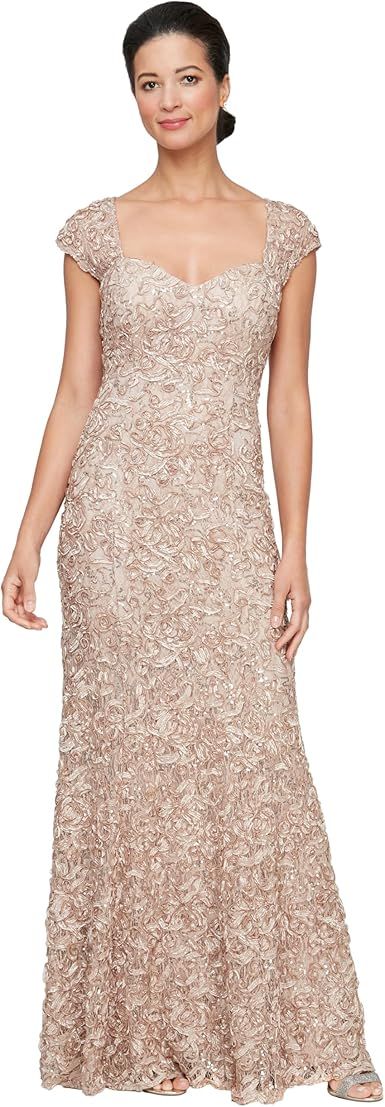 Alex Evenings Women's Long Sleeveless Mother of The Bride Dress with Shawl (Petite and Regular Sizes)