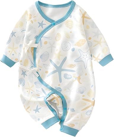 100% Organic Cotton Soft 0-6 Months Unisex Footless Newborn Baby Sleepers Pajamas Romper Boys Girls Long Sleeve