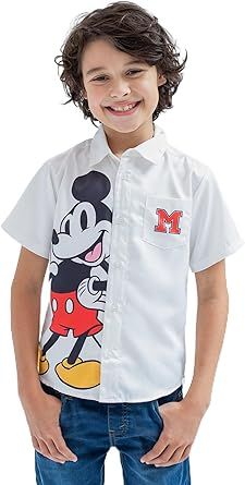 Disney Toy Story Mickey Mouse Cars Nightmare Before Christmas Button Down Shirt Toddler to Big Kid