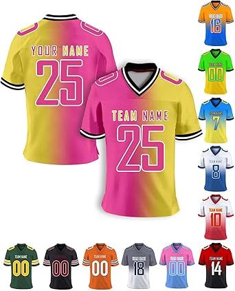 Custom Football Jersey Personalized Team Name Number Practice Jerseys Customized Football Shirt for Men Youth Women Kids