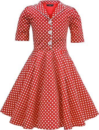 BlackButterfly Kids 'Sabrina' Vintage Polka Dot 50's Girls Dress