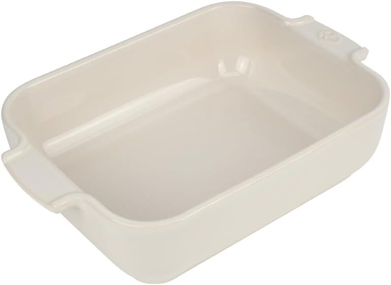 Peugeot - Appolia Rectangular Oven Dish - Ceramic Baker with Handles - Ecru, 8 x 6 x 2 inches