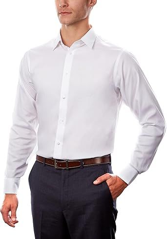 Calvin Klein Mens Dress Shirt Regular Fit Non Iron Stretch Solid