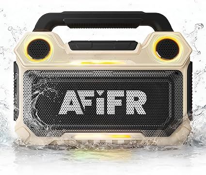 Outdoor Bluetooth Speaker, 160W Loud Bass! Rugged, IP67 Waterproof, 24H Playtime with Lights, Wireless TWS Pairing Portable Speakers for Party, Outsides, Travel, Beach, Garage (Canyon Dust)