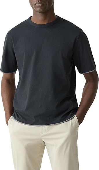 Theory Men's Double Layered Tee in Foundation Jersey