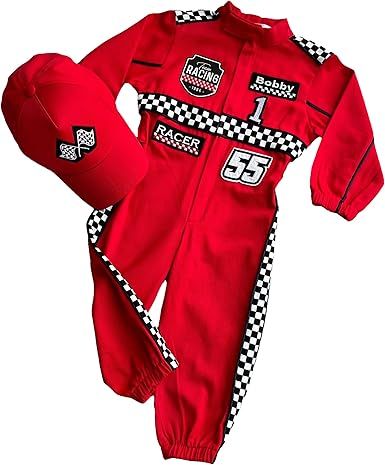 Handmade Race Car Driver Costume for Toddlers - Halloween Costume, Boys Racing Outfit, Toddler Racer Suit