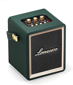 Action Wooden Portable Speaker with Handle Small Portable Bluetooth Speakers with 5000mAh Battery Speakers Bluetooth Wireless for Indoor Outdoor Campaign (Green)