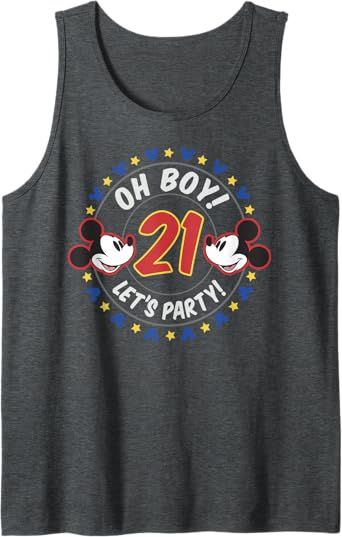 Disney Mickey And Friends Oh Boy Let's Party 21st Birthday Tank Top