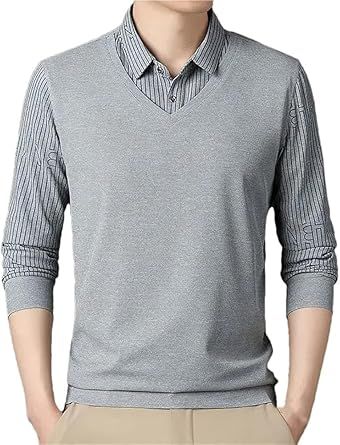 Mens Stretch Cotton Polo Shirts Long Sleeve Breathable Quick Dry Business Golf Athletic Fit Wicking Casual Shirt