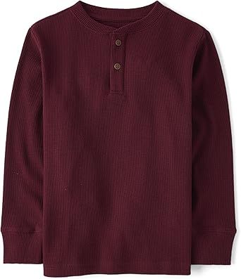 The Children's Place boys Long Sleeve Thermal Henley Shirt