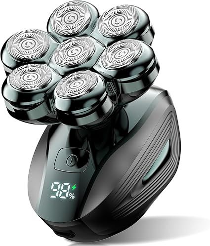 Head Shavers for Bald Men: 7D Floating Electric Razor with Magnetic Removable Head, IPX7 Waterproof Wet or Dry Shaver, LED Display & Type-C Fast Charging