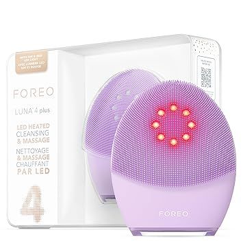 FOREO Luna 4 Plus Facial Cleansing Brush - Red Light Deep Thermo Cleansing - Anti Aging Microcurrent Facial Device - Sensitive Skin