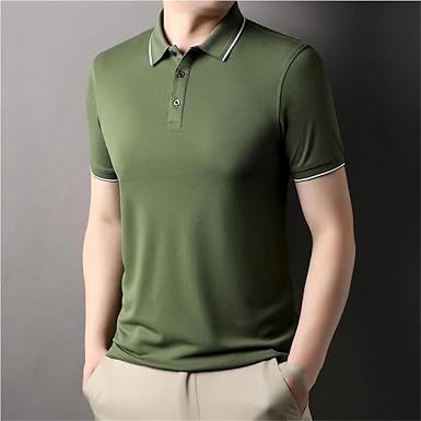 Mens Performance Polo Shirt Athletic Build Quick Drying Sports Fabric Golf Tennis Workout Top