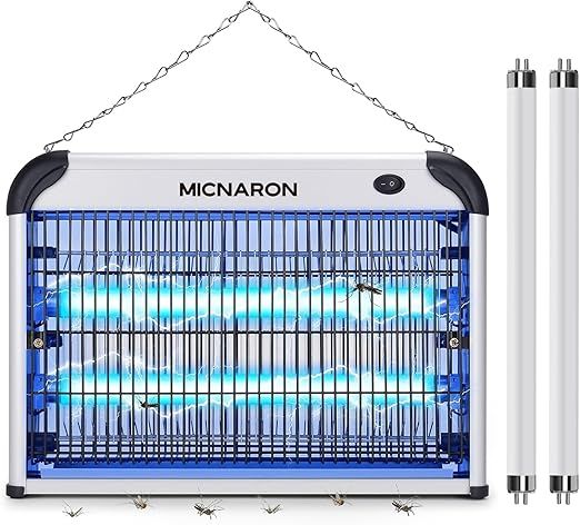 Upgraded 3800V Mosquito Zapper, High-Voltage Electric Bug Zapper Indoor Mosquito Killer Lamp Fly Moth Gnat Traps W/ 2 Replacement Bulbs