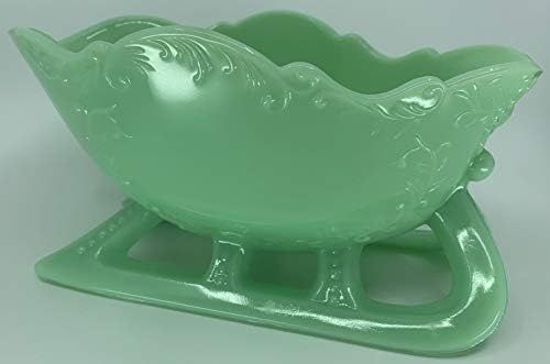Sleigh - Large Glass - Holiday Christmas Decor - American Made - Mosser Glass USA (Jade)
