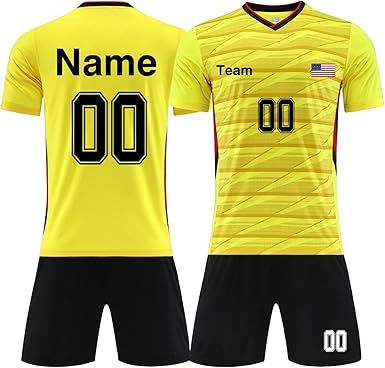 Personalized Soccer Team Uniform for Adult Kid Custom Soccer Jersey and Shorts with Name Number Logo