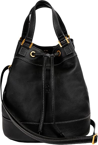 Time Resistance Leather Bucket Bag Full Grain Real Leather Tote Bag for Women