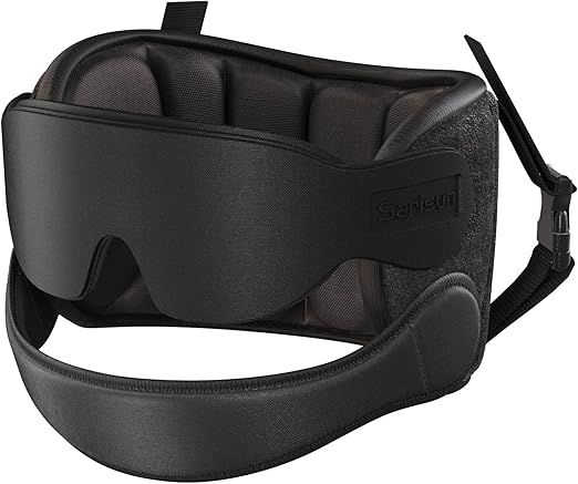 Airplane Pillow Combo with Chin Strap, Travel Pillows for Airplanes with Sleep Eye Mask, Plane Pillow for Long Flights, Car Road Trip, 360° Headrest, Stop Bobblehead, Black