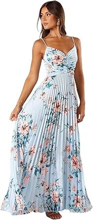 Petal & Pup Women's Naira Pleated Maxi Dress