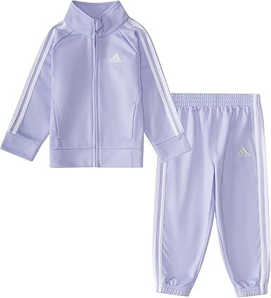 adidas Baby Girl's Zip Front Classic Tricot Jacket and Joggers Set